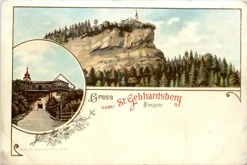 Gruss vom St. Gebhardsberg Bregenz - Litho -419508