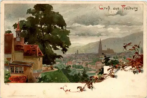 Gruss aus Freiburg - Litho - Künstlerkarte Kley -420106