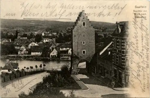 Saalfeld - Saalthor mit blick nach Altsaalfeld -420064