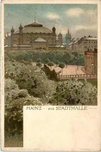 Die Stadthalle Mainz - Litho -419632