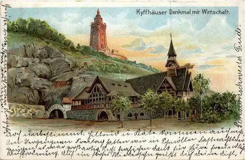 Kyffhäuser Denkmal mit Wirtschaft - Litho -419740