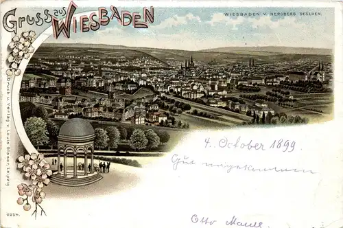 Gruss aus Wiesbaden - Litho -419886