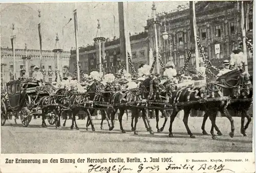 Berlin - Einzug Herzogin Cecilie 1905 -421382