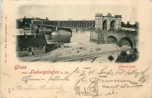 Gruss aus Ludwigshafen - Rheinbrücke -420296