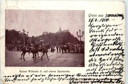 Berlin - Kaiser Wilhelm II auf einem Spazierritt -421588
