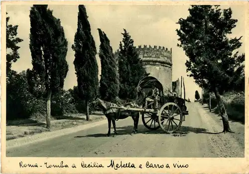 Roma - tomba a Cecilia Metella e Carro a vino -43268