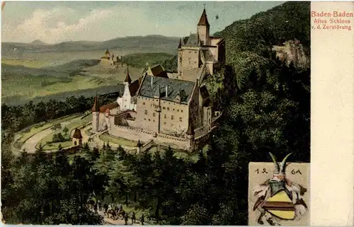 Baden-Baden - Altes Schloss vor seiner Zerstörung -43626