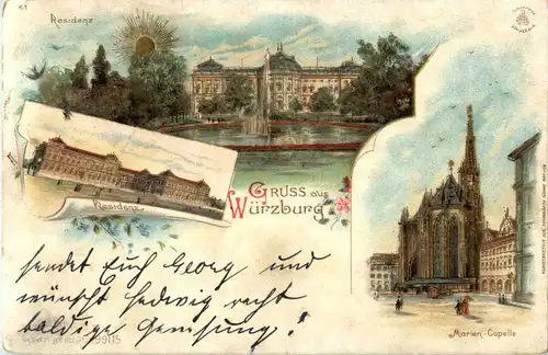 Gruss aus Würzburg - Litho -43948