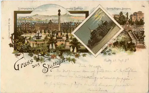 Gruss aus Stuttgart - Litho 1896 -44920