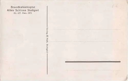 Brandkatastrophe Altes Schloss Stuttgart 1931 -43850