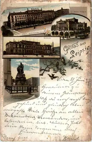 Gruss aus Leipzig - Litho -44070