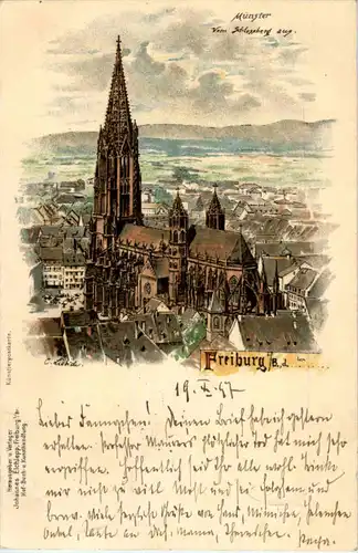 Freiburg - Münster - Künstler C. Liebich - Litho -44170