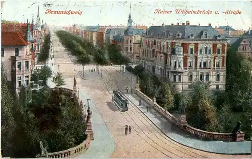 Braunschweig - Kaiser Wilhelmbrücke und Strasse -43824