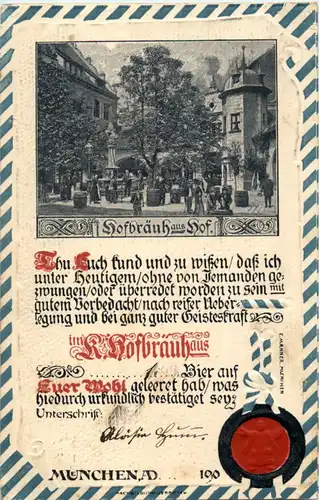 München Hofbräuhaus Prägekarte -44102