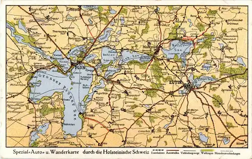 Spezial Karte durch die Holsteinische Schweiz Eutin Plön -44442