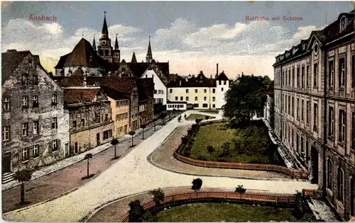 Ansbach - Reitbahn mit Schloss -44204