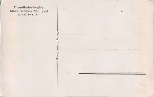 Stuttgart - Brandkatastrohe Altes Schloss 1931 -44284