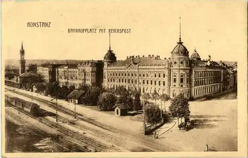 Konstanz - Bahnhofplatz mit Reichspost -44624