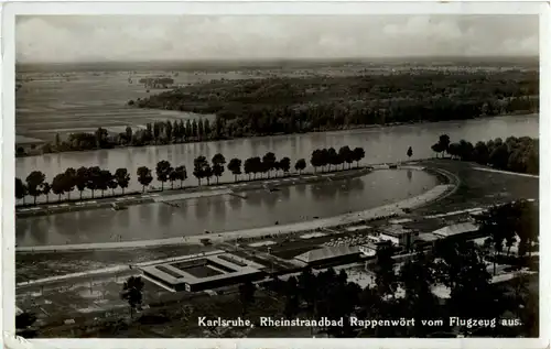 Karlsruhe - Rheinstrandbad Rappenwört vom Flugzeug -44594