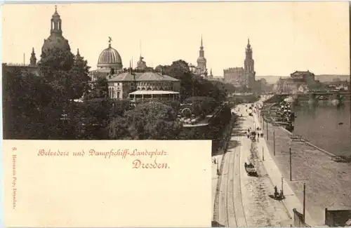 Dresden - Belvedere und Dampfschiff Landeplatz -45390