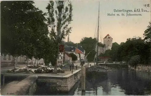 Überlingen - Hafen mit St. Johannturm -45418