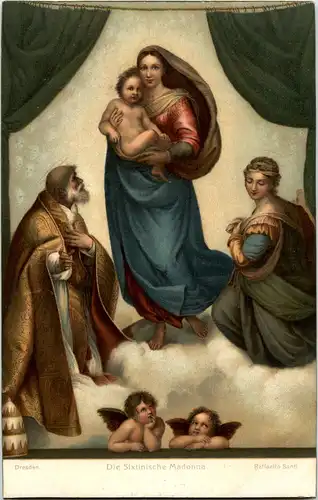 Die Sixtinische Madonna - Künstler Raffaello Sanzio Dresden -45262