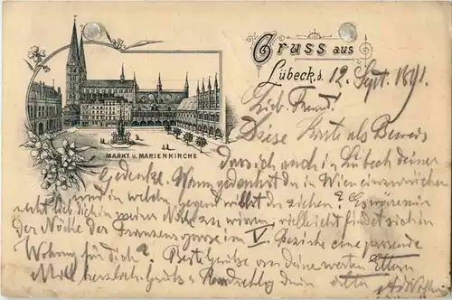 Gruss aus Lübeck - Vorläufer 1891 -45322