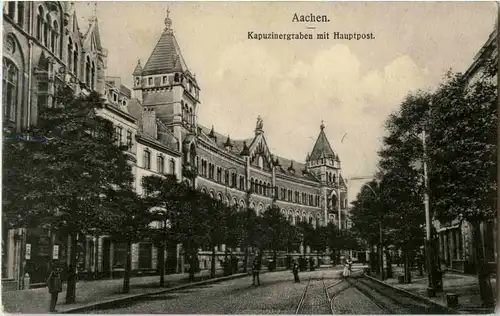 Aachen - Kapuzinergraben mit Hauptpost -45314