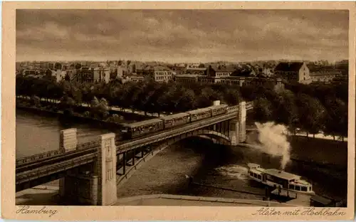 Hamburg - Alster mit Hochbahn -46458