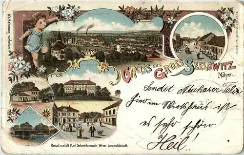 Gruss aus Gross Seelowitz - Litho -47010