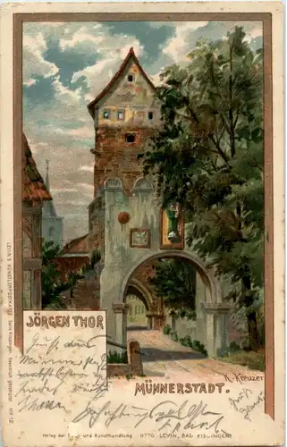 Münnerstadt - Jörgenthor - Litho -51406