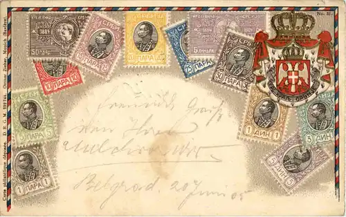 Serbien - Briefmarken - Prägekarte -49476