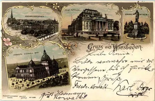 Gruss aus Wiesbaden - Litho -51336