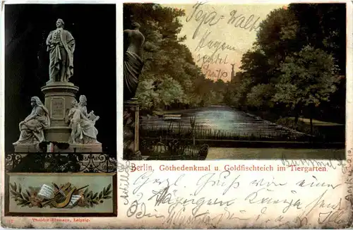 Berlin - Goethedenkmal - Litho -51356