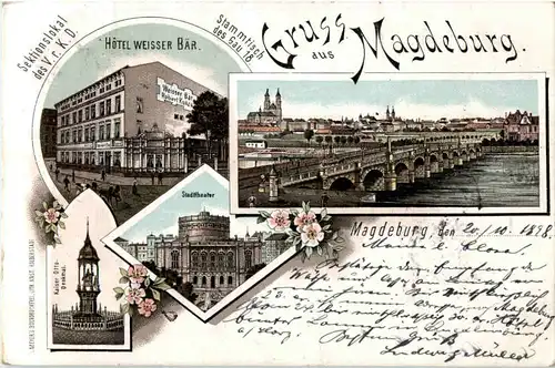 Gruss aus Magdeburg - Hotel Weisser Bär - Litho -51410