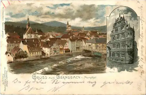 Gruss aus Gernsbach - Litho -51538
