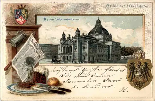 Gruss aus Frankfurt- Neues Schauspielhaus - Litho -51234