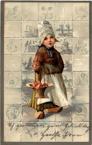 Holland Tracht Prägekarte -52188