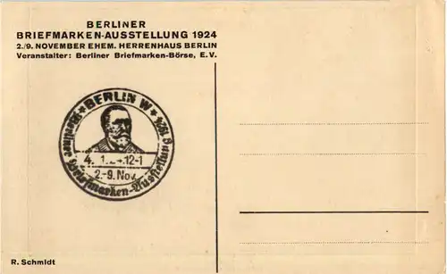 Berliner Briefmarken-Ausstellung 1924 - Bern Weltopostverein Denkmal -51384