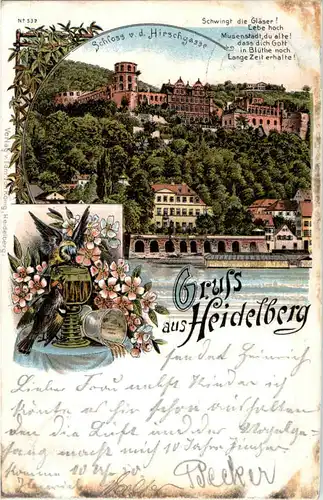 Gruss aus Heidelberg - Litho - Bahnpost -51314