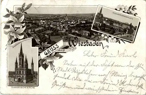 Gruss aus Wiesbaden - Litho 1895 -51334