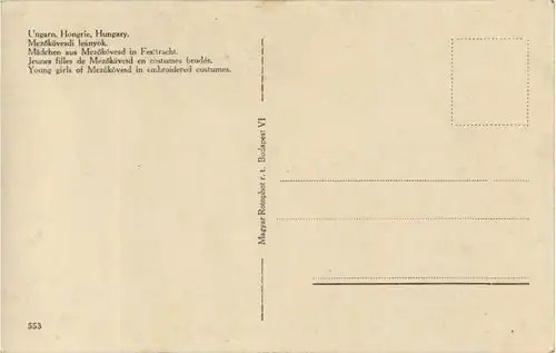 Ungarn - Mädchen aus Mezökövesd -52050