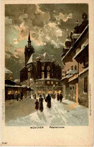 München - Peterskirche - Litho -53076