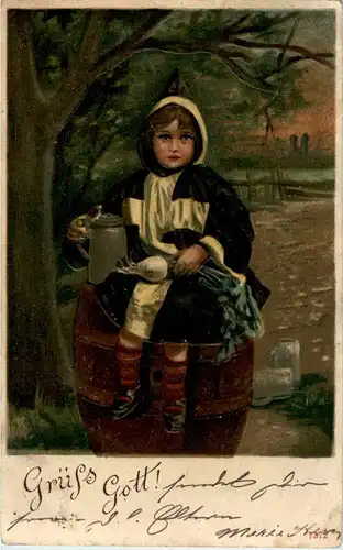 Grüss Gott - Münchner Kindl - Prägekarte -52530