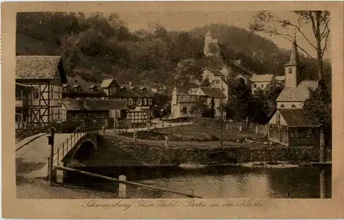 Schwarzburg - Partie an der Kirche -52434