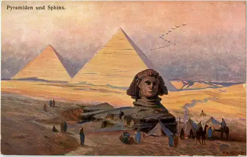 Pyramiden und Sphinx - Künstlerkarte A. Kircher -53148