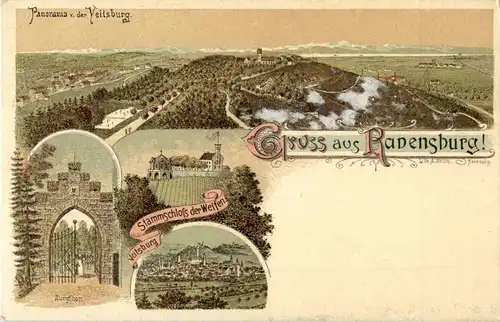 Gruss aus Ravensburg - Litho -53038