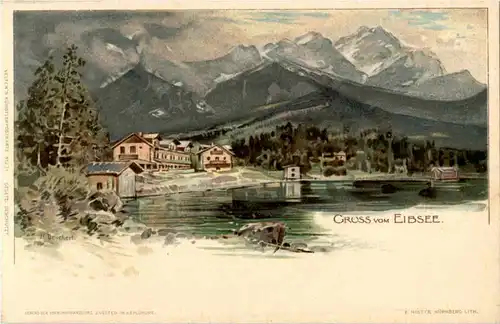 Gruss vom Eibsee - Litho -53004
