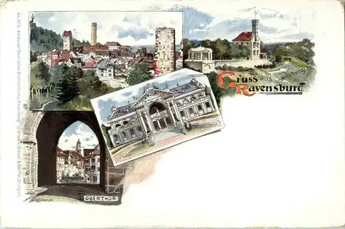 Gruss aus Ravensburg - Litho -53044