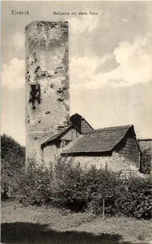 Einbeck - Wallpartie mit altem Turm -53354